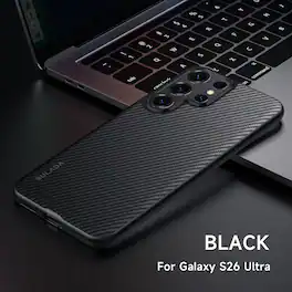 Dteck - Rugged Magnetic Casr For Samsung Galaxy S26 Ultra Shockproof Slim Carbon Fiber Texture Cover - Black