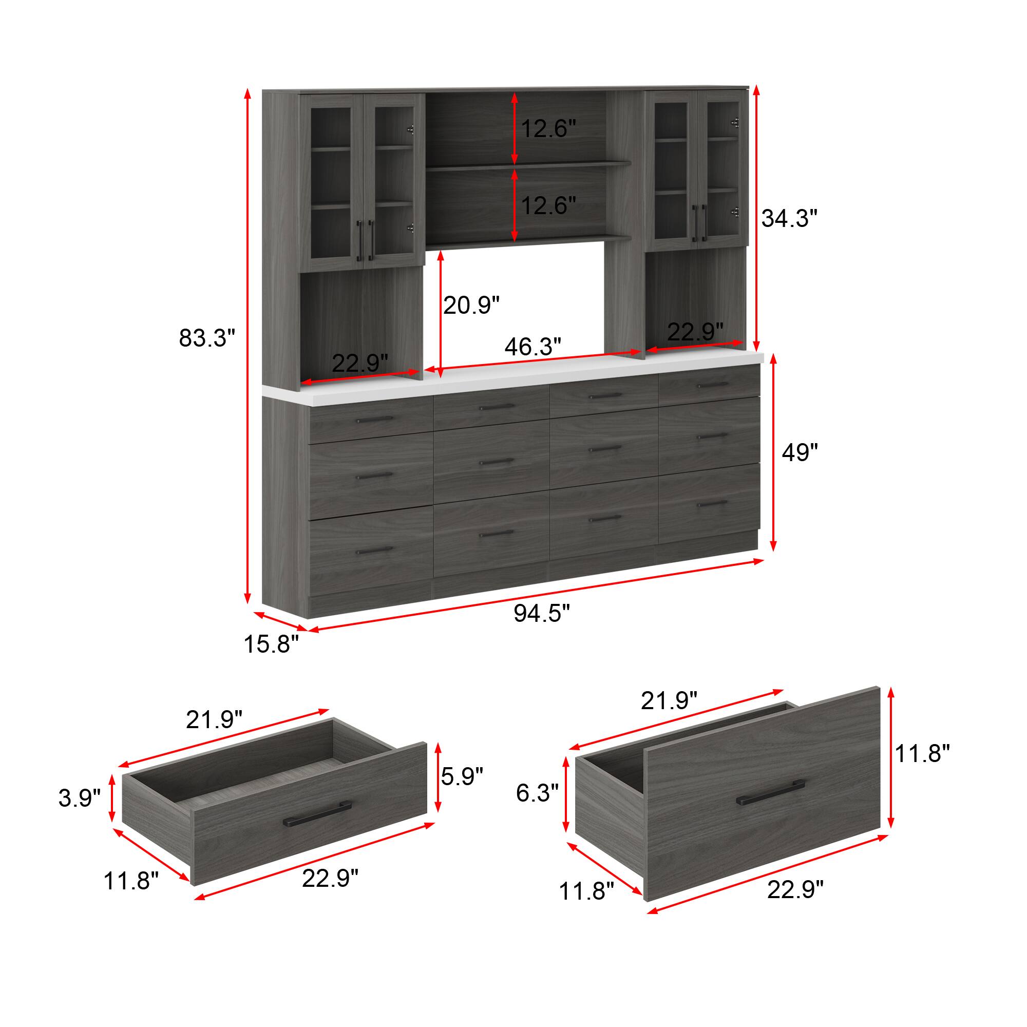 The text on the image is grouped and corrected as follows:

12.6" 12.6" 34.3" 83.3" 22.9" 20.9" 46.3" 22.9" 49" 15.8" 94.5" 3.9" 21.9" 5.9" 6.3" 21.9" 11.8" 11.8" 22.9" 11.8" 22.9"