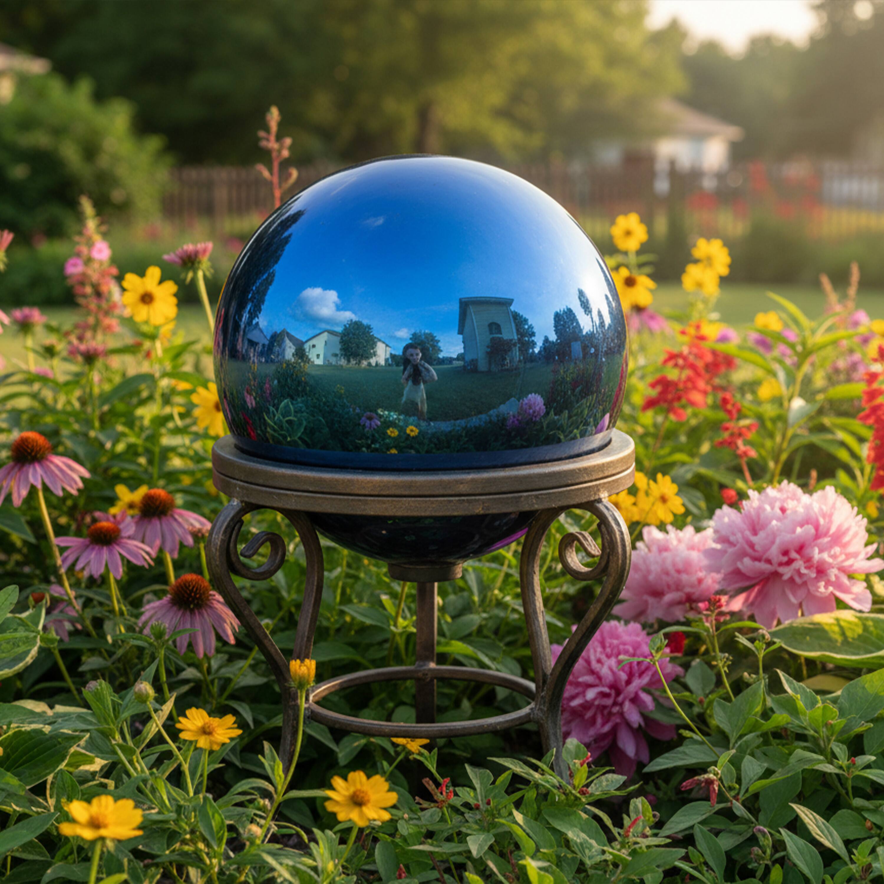 Alt View 10. Sunnydaze - Mirrored Surface Gazing Globe - 10 in - Blue.