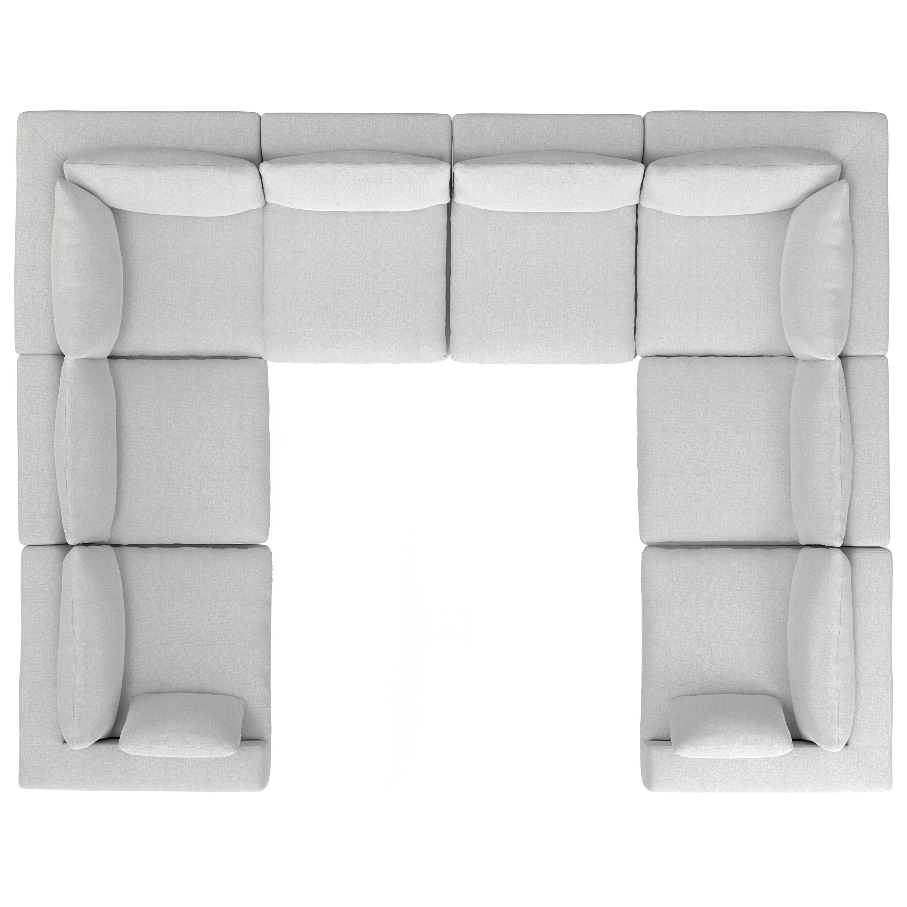 Back. Simpli Home - Jasmine U-Shaped Sectional Modular Sofa in Performance Fabric - Cloud Grey.