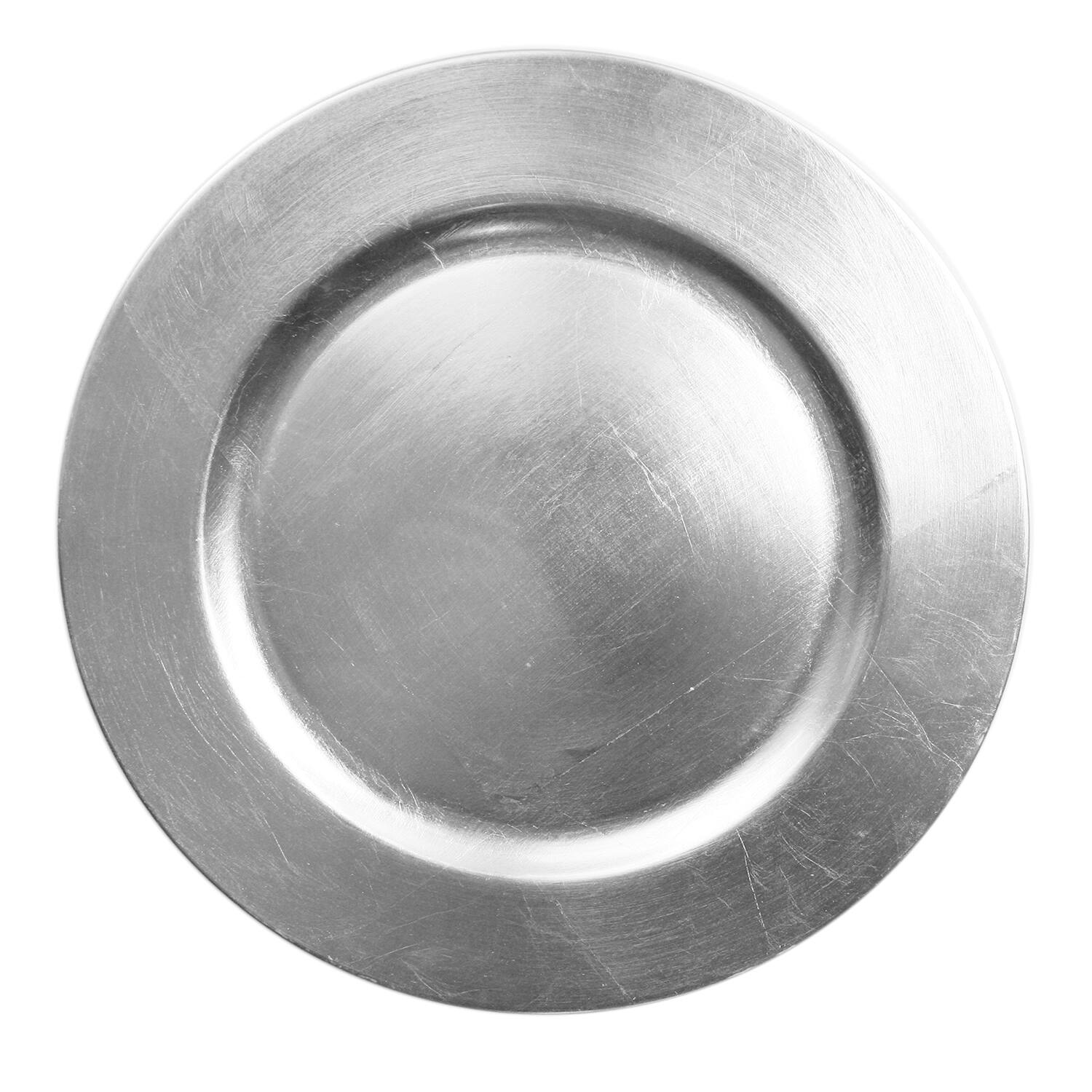 Angle. American Atelier - Wellston Silver Set of 4 Charger Plate - Silver.