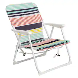 Winado - 1PC 25in Portable Folding Beach Camping Chair, Lightweight Load-Bearing 100kg Oxford Cloth for Outdoor Garden Beach - White Frame And Multi-Color Fabric