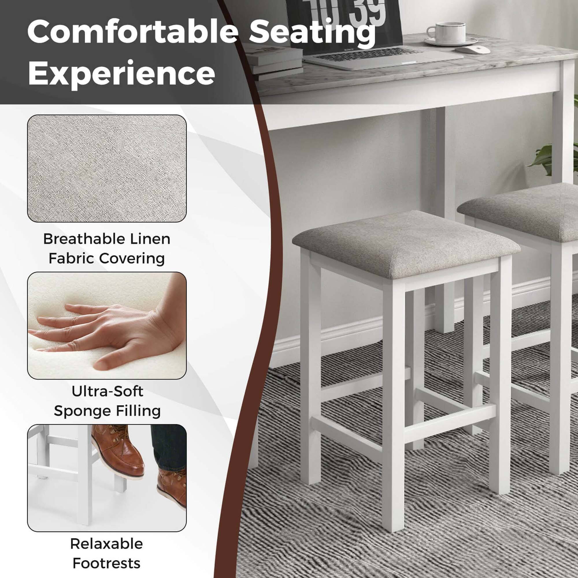 Comfortable Seating Experience

- Breathable Linen Fabric Covering
- Ultra-Soft Sponge Filling
- Relaxable Footrests