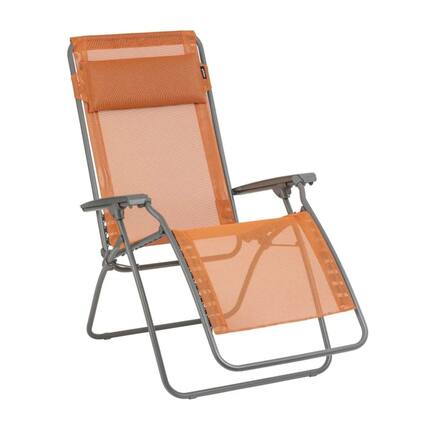 Front. Lafuma - Lafuma R Clip Reclining Foldable Zero Gravity Relaxation Patio Chair, Clementine - Clementine.