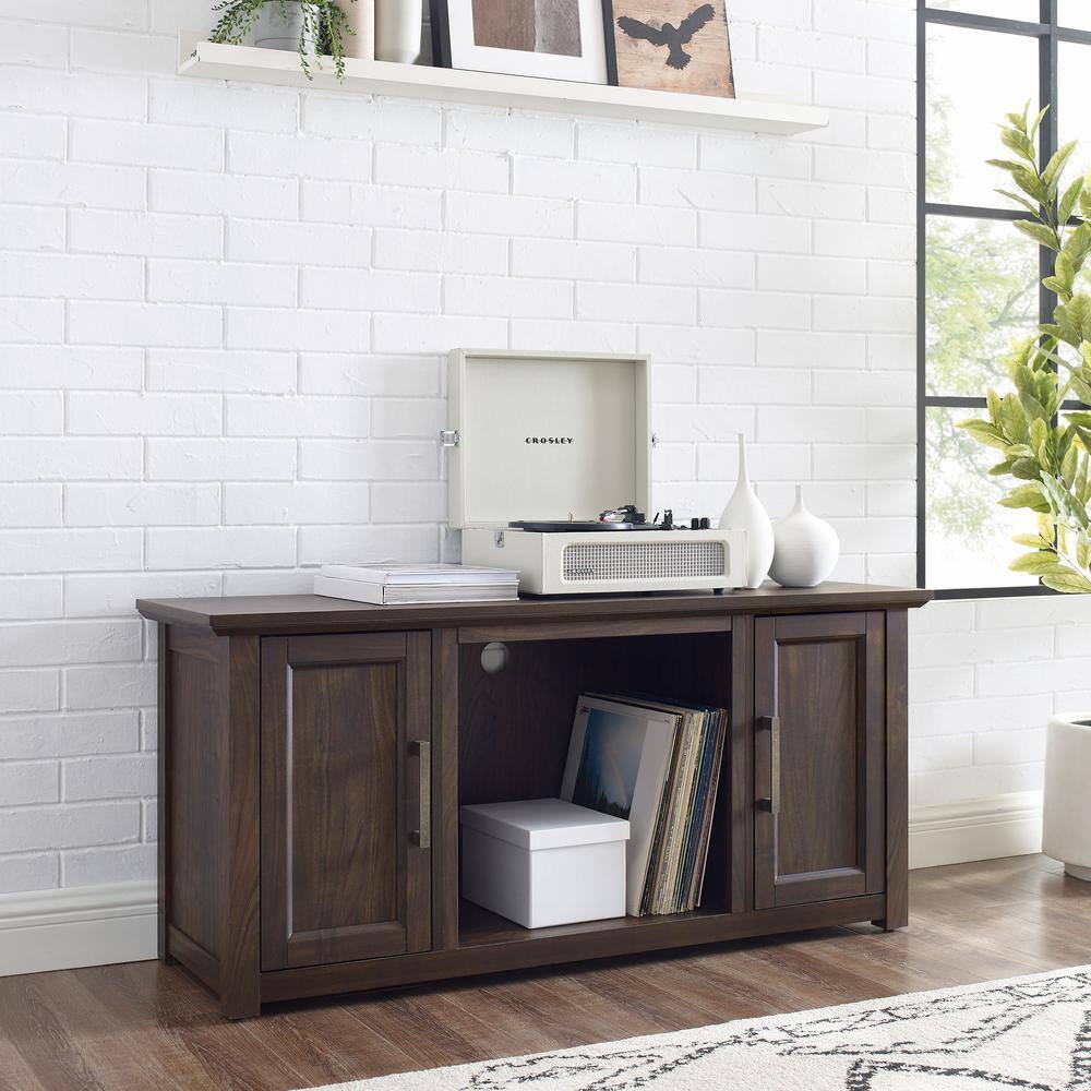 Alt View 5. Crosley Furniture - Camden Low Profile Tv Stand For 50+ Inch Tv - Brown.