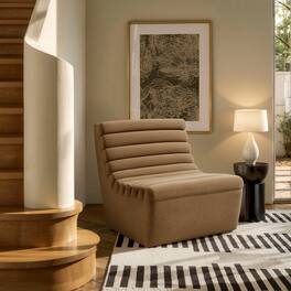 Corbin Performance Fleece Armless Accent Chair by Modway - Latte