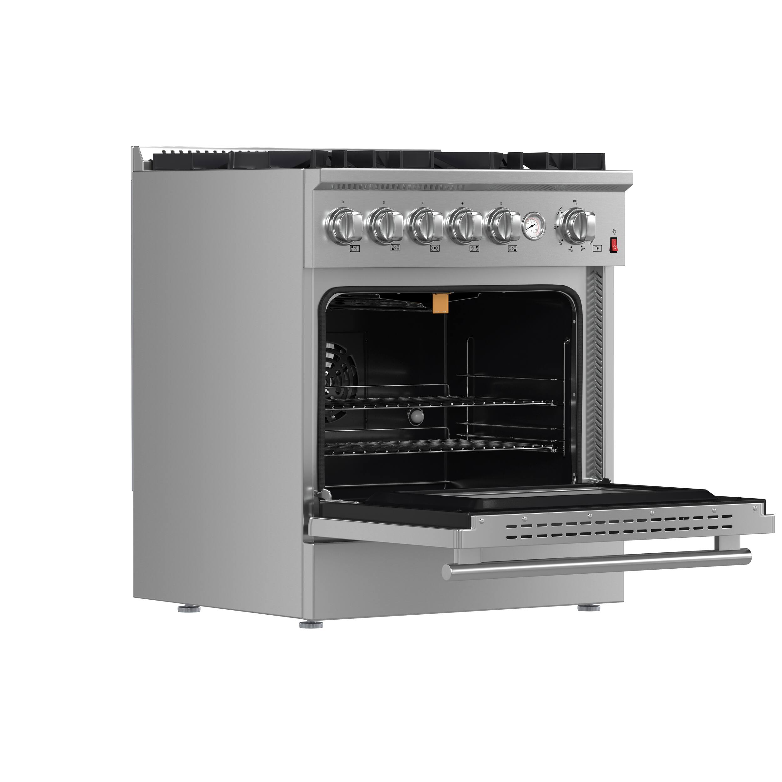 Alt View 2. Forno Appliances - Giovanni 4.32 Cu. Ft. Freestanding Gas Convection Range with Reversible Griddle - Silver.