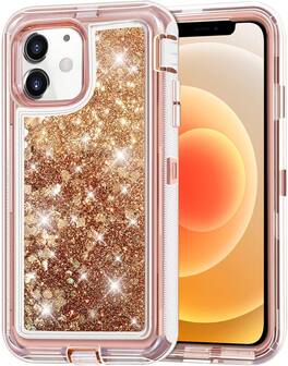 Entronix - iPhone 11 Case - Liquid Glitter Heavy Duty Triple-Layer Protection - Rose