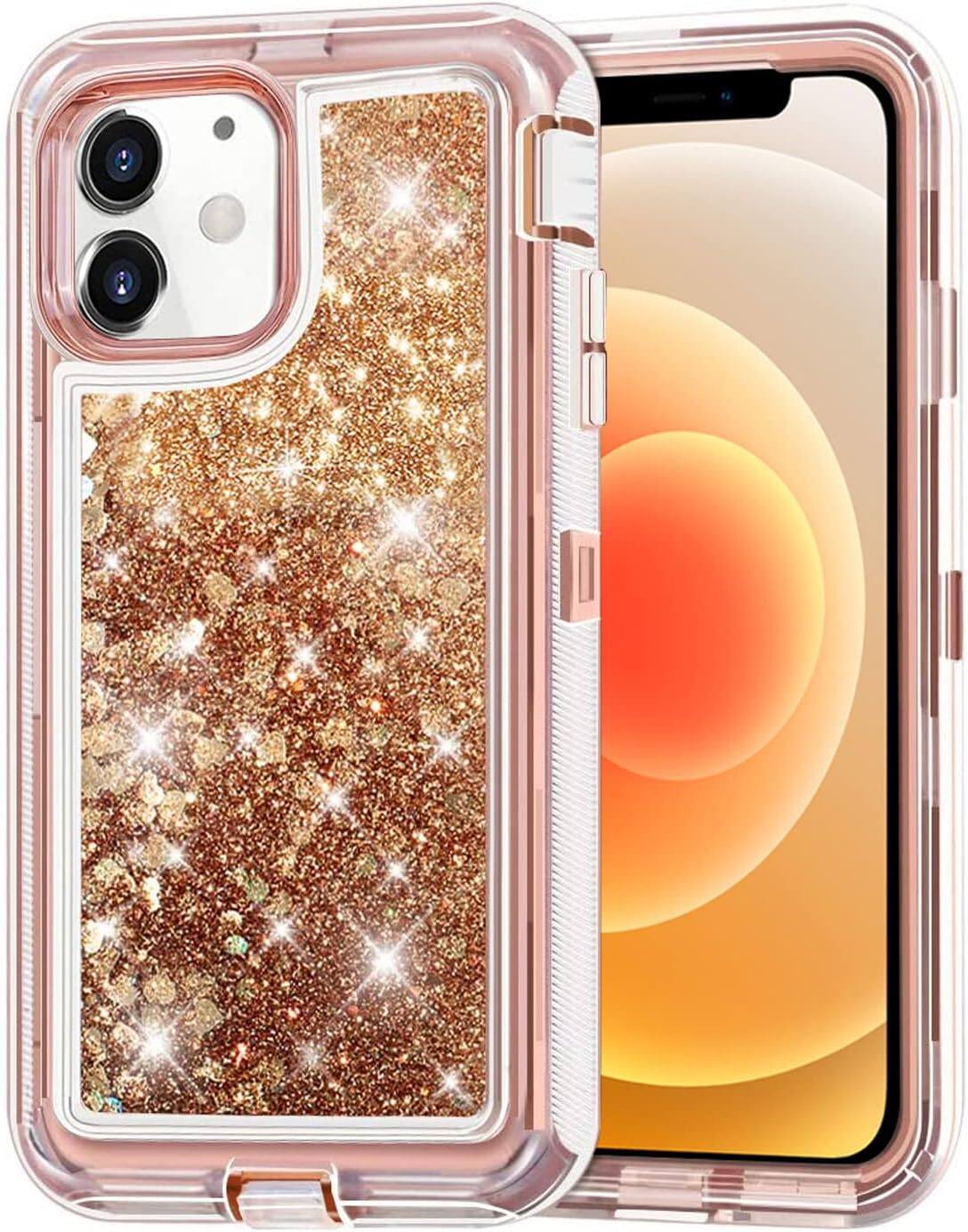 Entronix - iPhone 11 Case - Liquid Glitter Heavy Duty Triple-Layer Protection - Rose