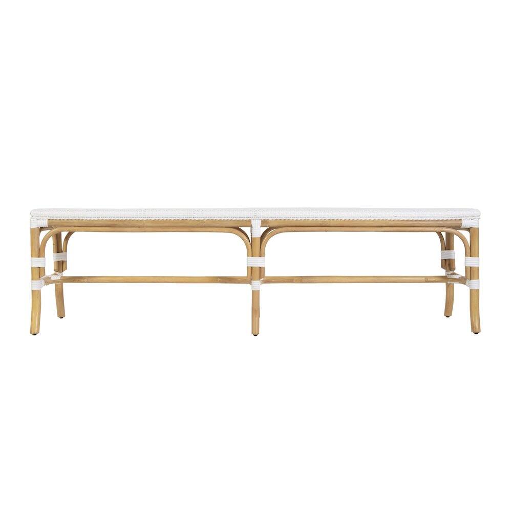 Left. Butler Specialty - Laguna 66.5 in. W Rectangular Rattan Backless Accent Bench - Smooth White.