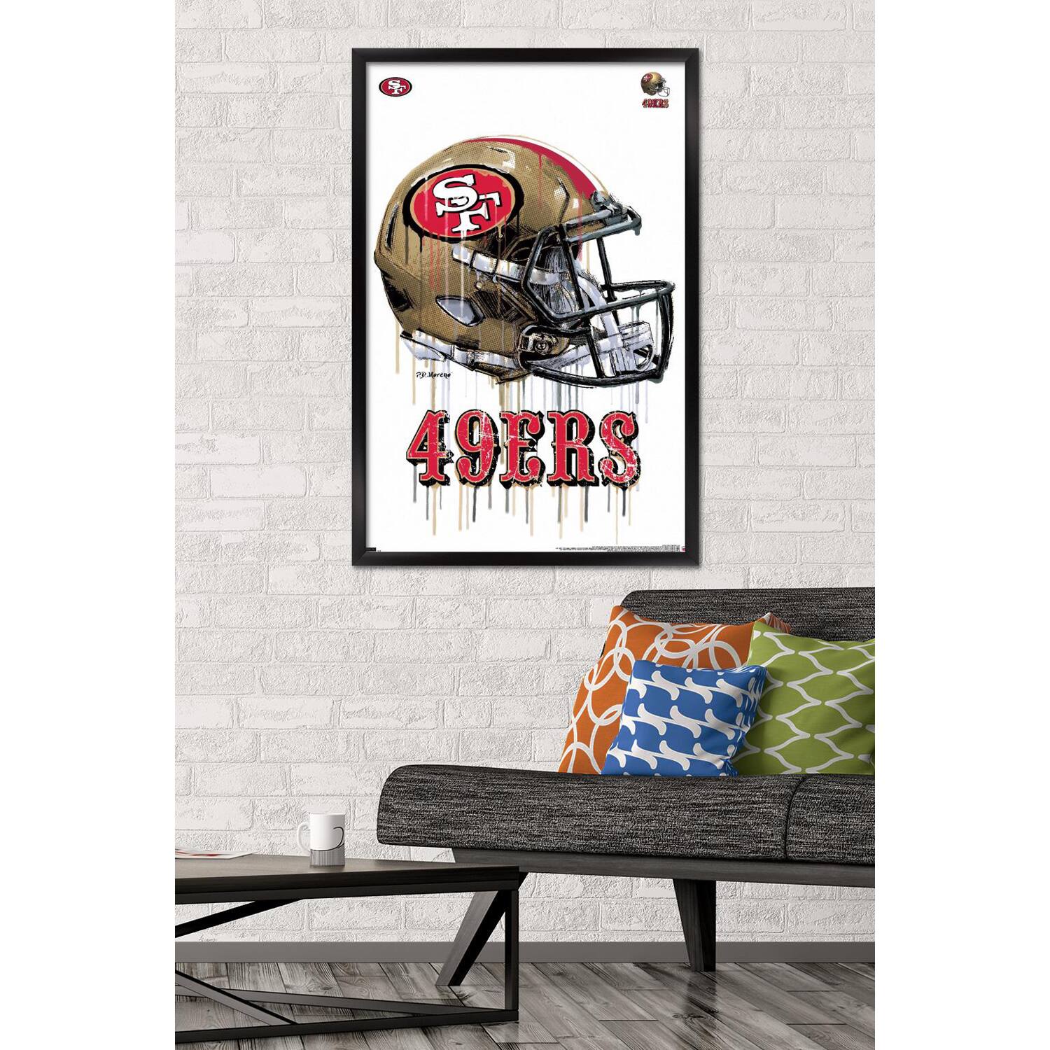 Alt View 1. Trends International - San Francisco 49ers 24.25'' x 35.75'' Framed Helmet Poster - Multicolor.