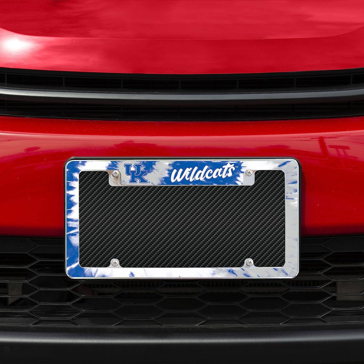 Alt View 3. Rico Industries - Kentucky Wildcats Chrome Metal License Plate Frame with Bold Tie Dye Design - Multi.