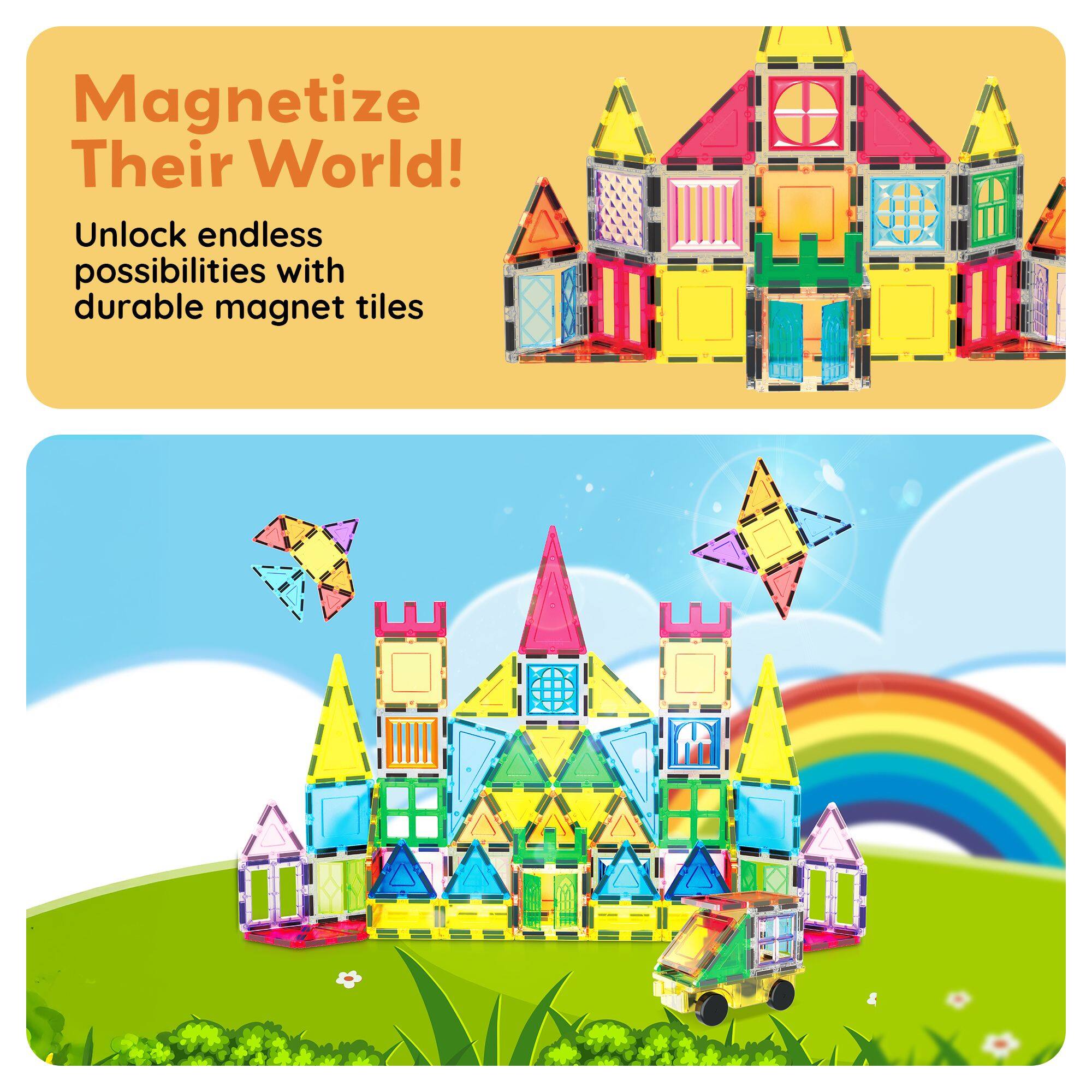 Magnetize Their World!
Unlock endless possibilities with durable magnet tiles