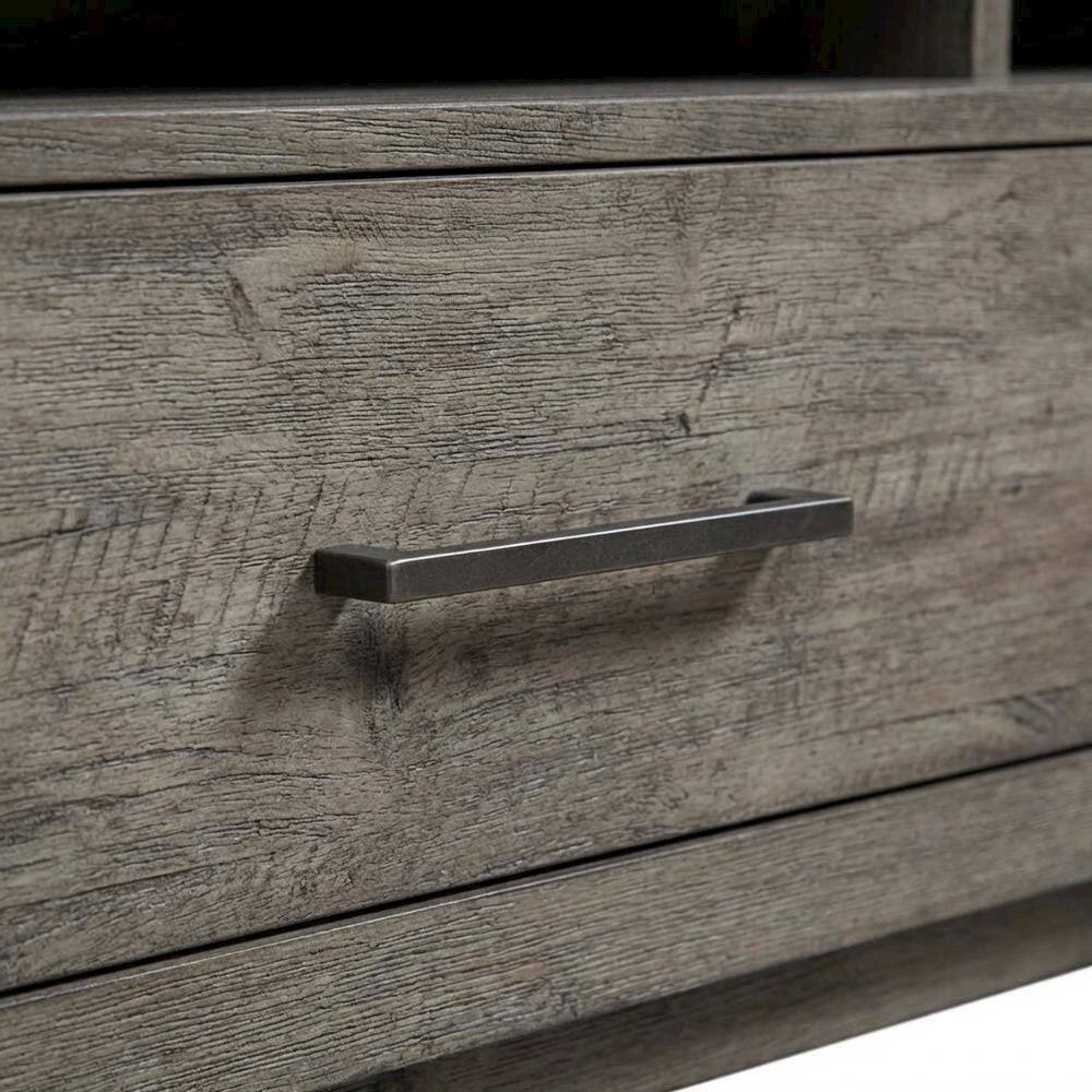 Alt View 4. Starlight Canyon Home - Driftwood gray TV console, contemporary style, wood construction, 76" W - Gray.