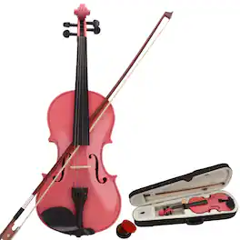 Winado - 4/4 Size Pink Student Beginner Acoustic Violin Fiddle + Case+ Bow + Rosin
