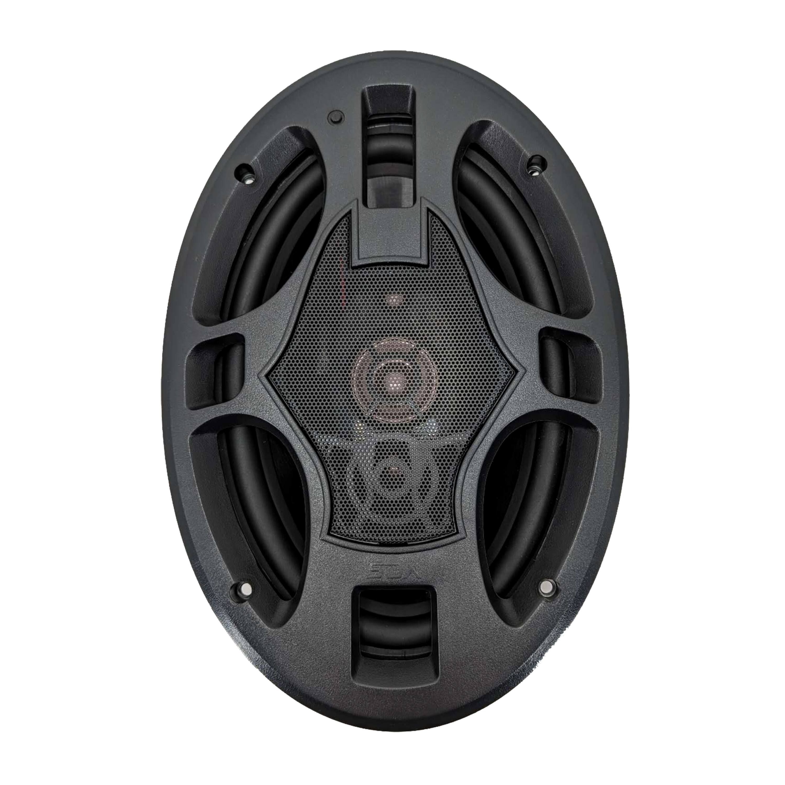 Left. SDX - 6"x9" 4-Way Car Speaker with LED Lights - Black.
