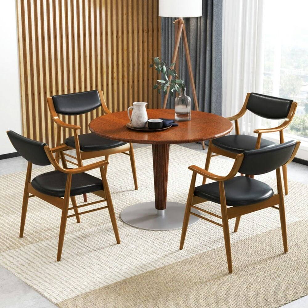 Alt View 1. Kadyn - Dining Room Chairs, Kitchen Chairs,Wooden Dining Chair Set of 2 with Padded Seat and Back-Black - Black.