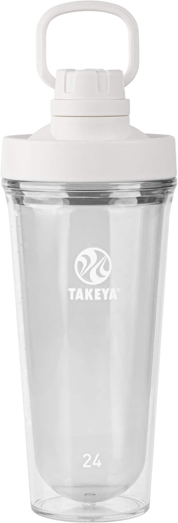 Left. Takeya - Tritan 24-oz. Protein Shaker - Cloud White.