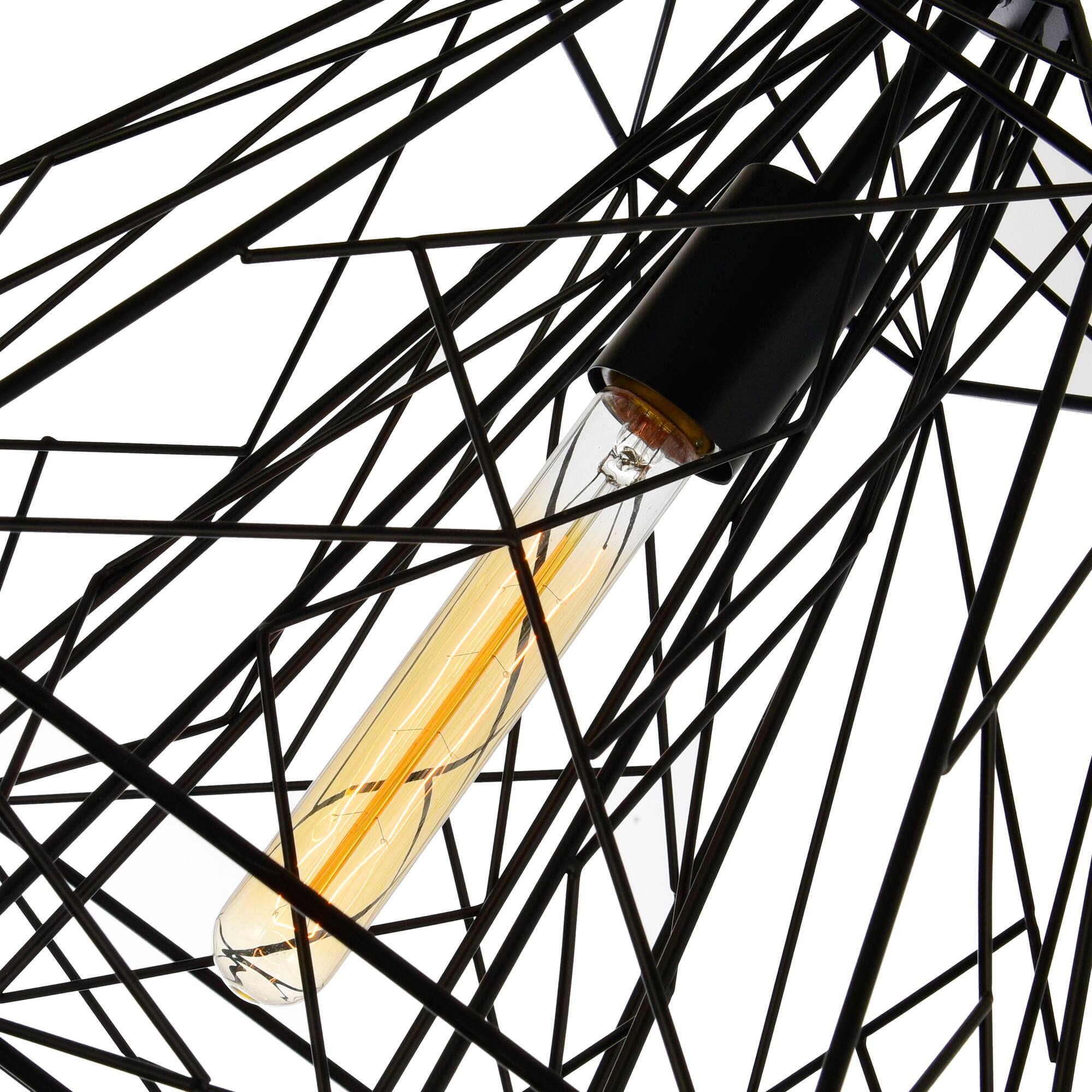 Back. CWI Lighting - Bagheera 1 Light Down Pendant With Black Finish - Black.