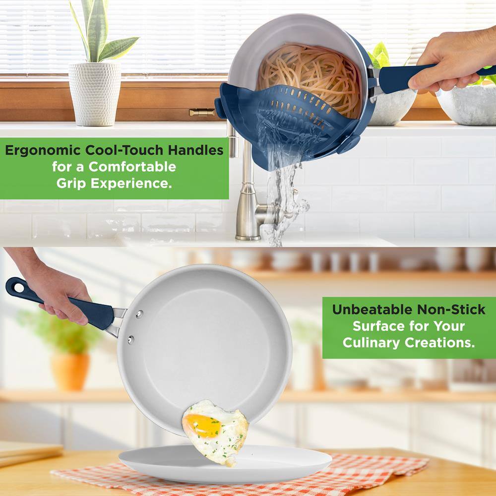 Ergonomic Cool-Touch Handles for a Comfortable Grip Experience.

Unbeatable Non-Stick Surface for Your Culinary Creations.