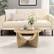 Alt View 11. Walker Edison - Contemporary 28" Arch-Base Round Coffee Table - Coastal Oak.