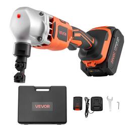 VEVOR - Cordless Metal Nibbler, with 18 V 4000 mAh Battery, 1200 RPM Brushless Motor, Electric Nibbler Metal Cutter - Orange + Black