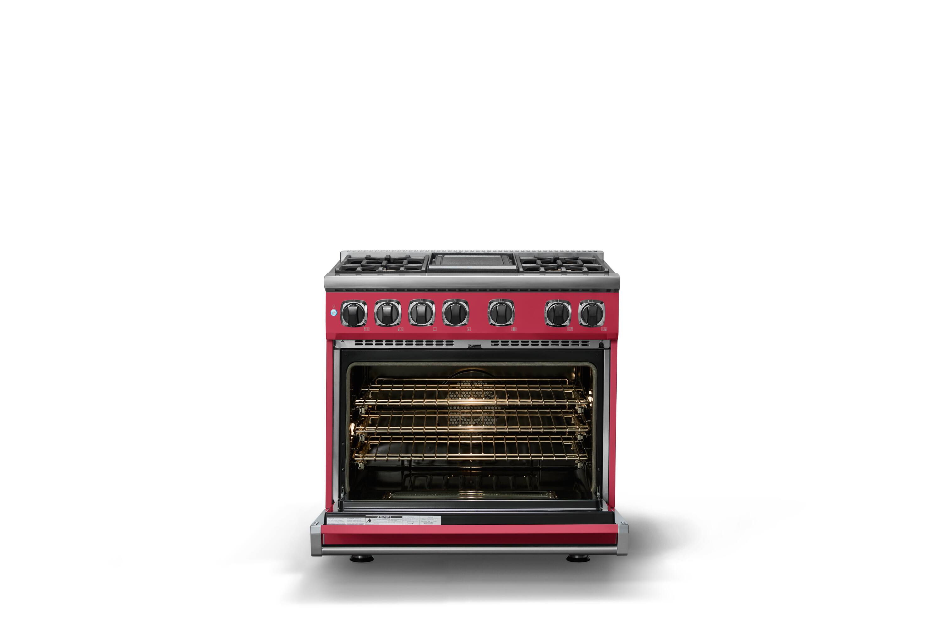Alt View 2. Viking - 36 in. Wide 4 Burner Dual Fuel Sealed Burner Range with Griddle - Valentine.