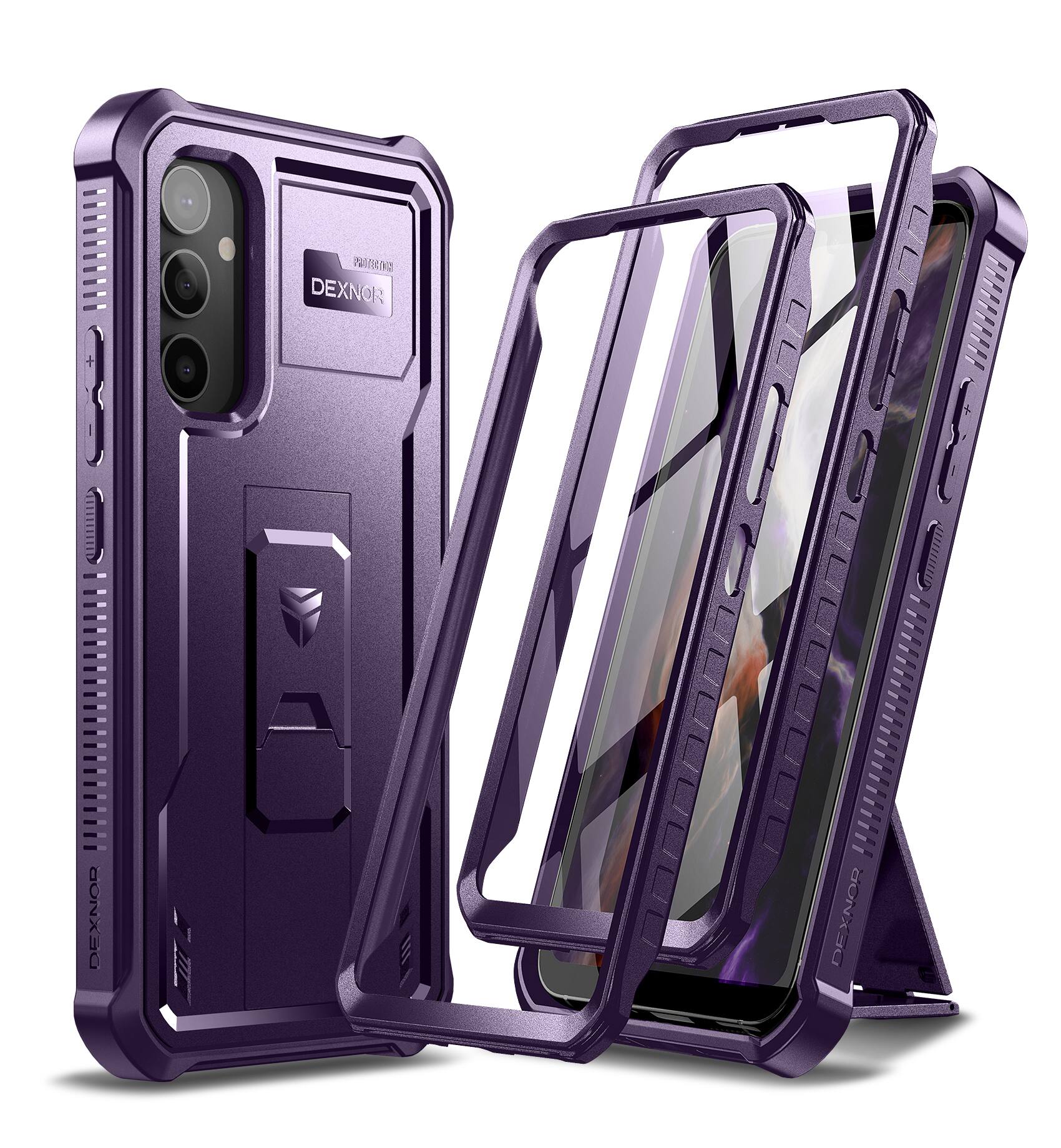 Dexnor - Case for Samsung Galaxy A34 with Full-Body Shockproof Rugged Heavy-Duty Protection, 2 Front Frames, Screen Protector - Phantom Purple price history on PriceWatchPro
