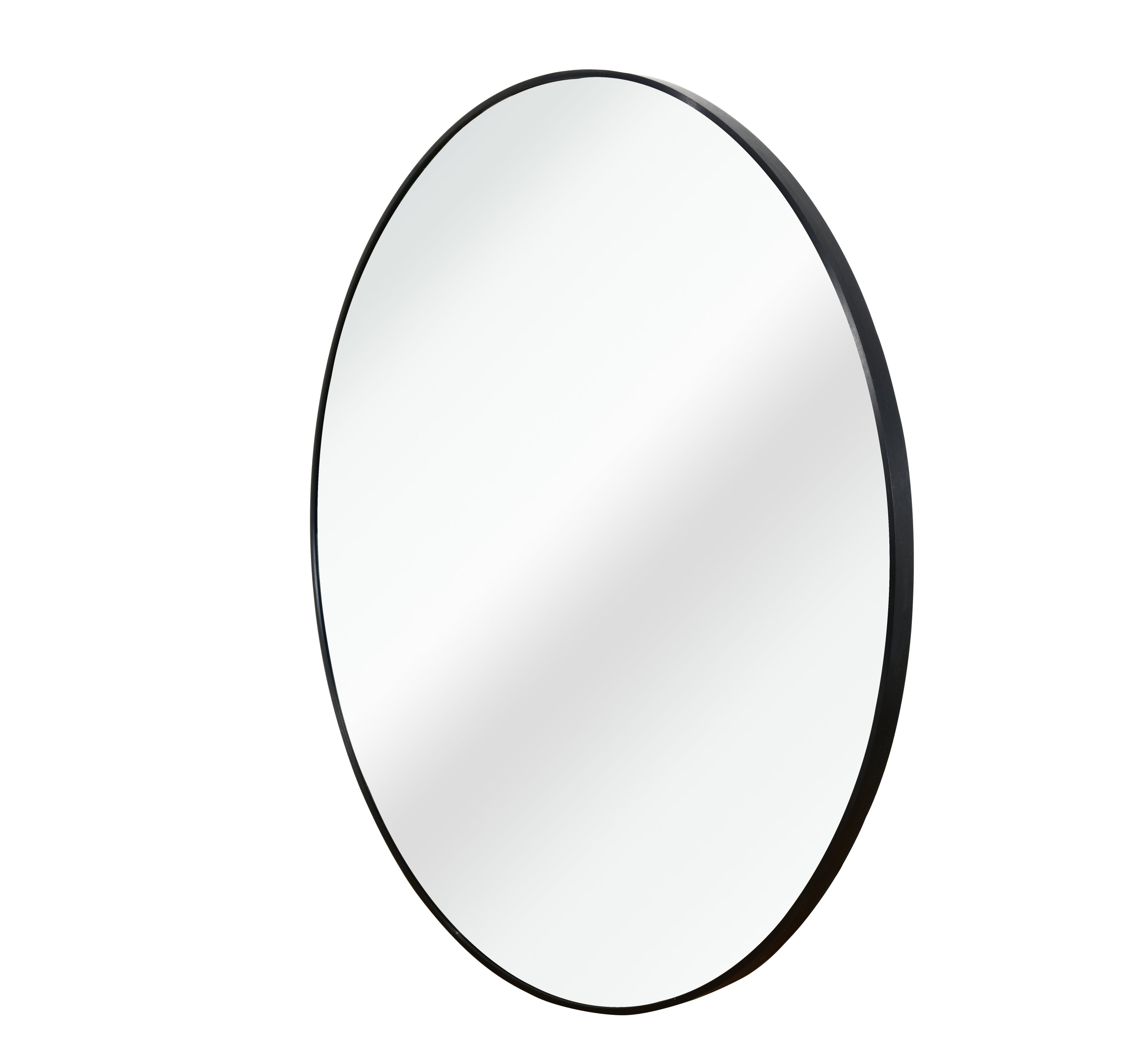 Alt View 4. BreeBe - 30 Inch Black Metal Framed Round Bathrrom Mirror for Wall. - Black.
