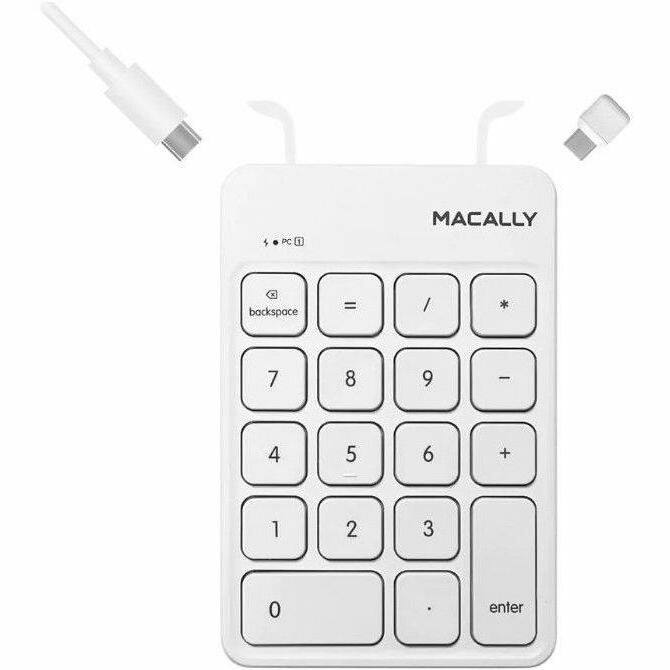 MACALLY

PC

backspace = / * 7 8 9 - 4 5 6 + 1 2 3 0 enter
