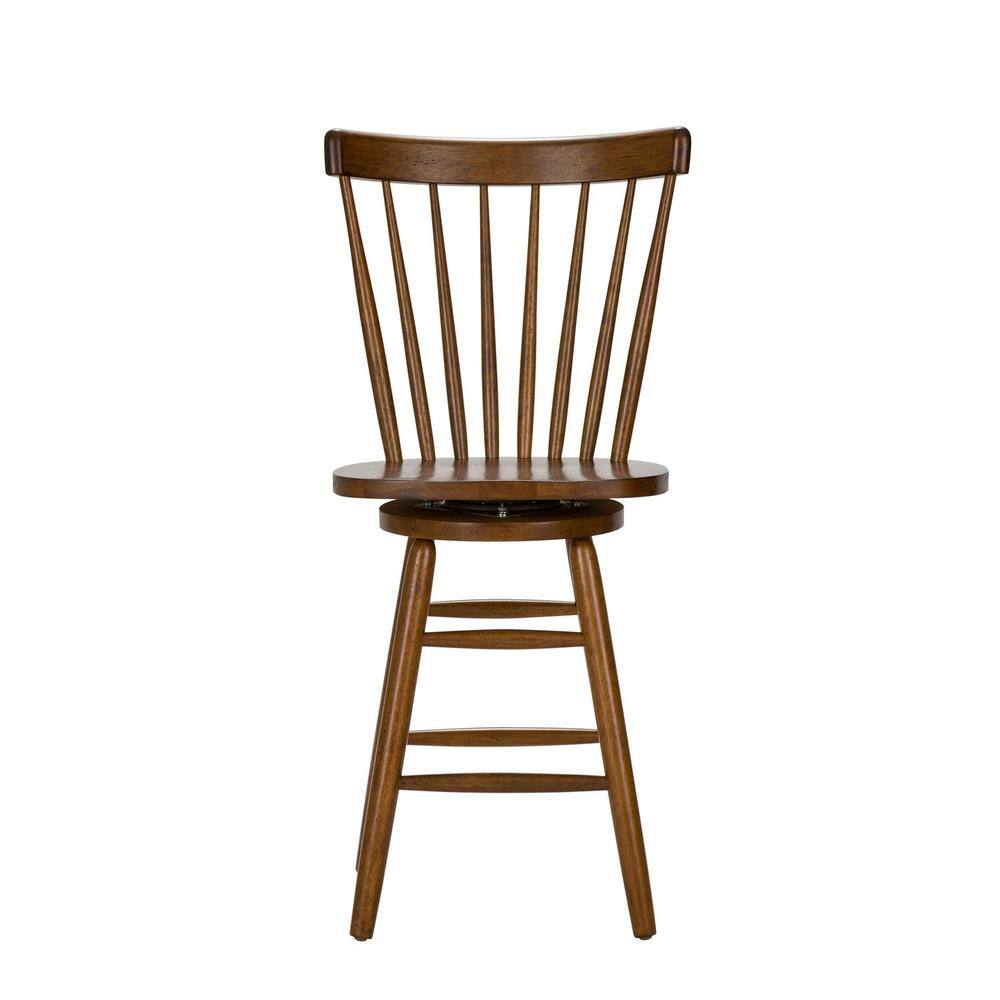 Left. Liberty Furniture Industries - Creations 24 Inch Swivel Counter Chair - Tobacco in Various - Brown.