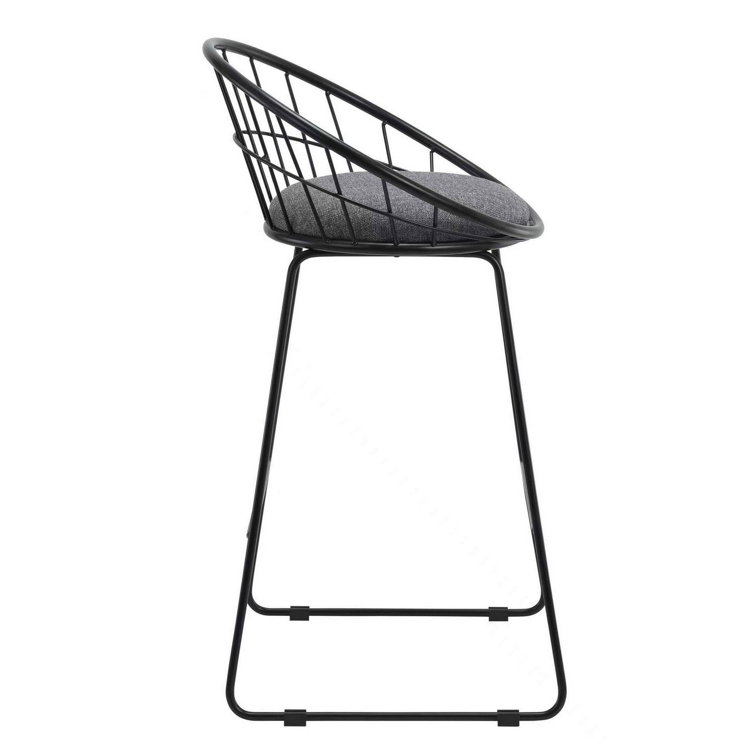 Left. Manhattan Lane - 26 Inch Counter Height Chair, Set of 2, Mesh Backrest - Gray, Black.