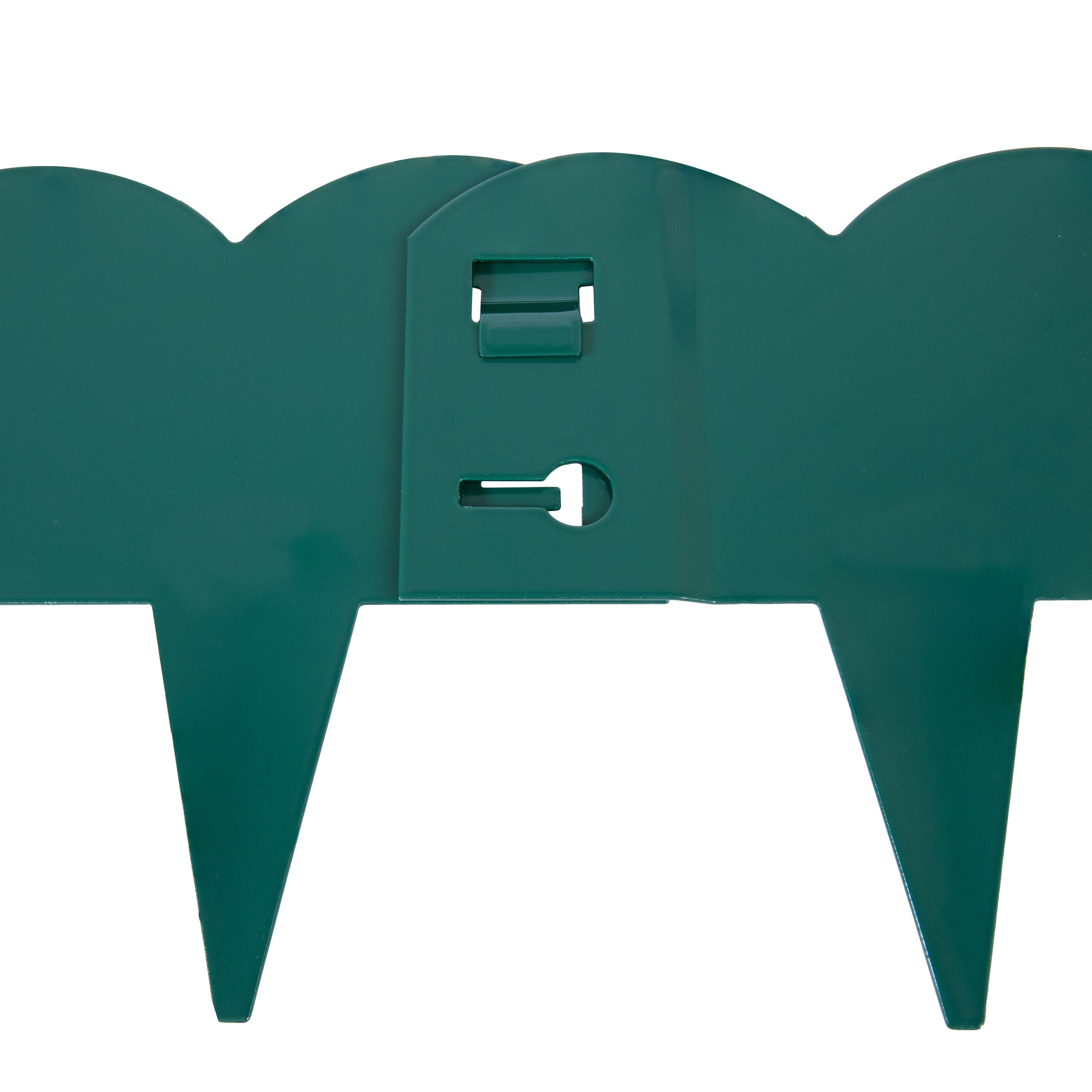Alt View 9. Sunnydaze - 5-Piece Steel Scalloped Garden Edging Border - 41.75" - Green.