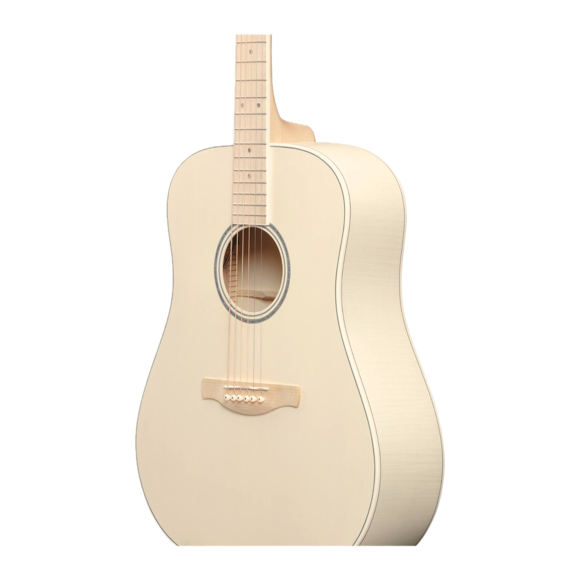 Back. Ibanez - Ibanez AAD77M1E Open Pore Antique White Acoustic Electric Guitar.