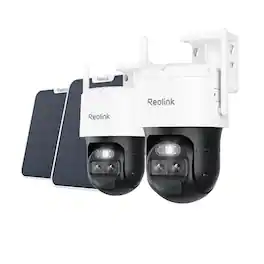 Reolink - 2Pcs TrackMix LTE 4G Dual-Lens 4K 8MP Battery Security Camera Add Solar Auto-Zoom Track,Person/Car/Pet Detection - White