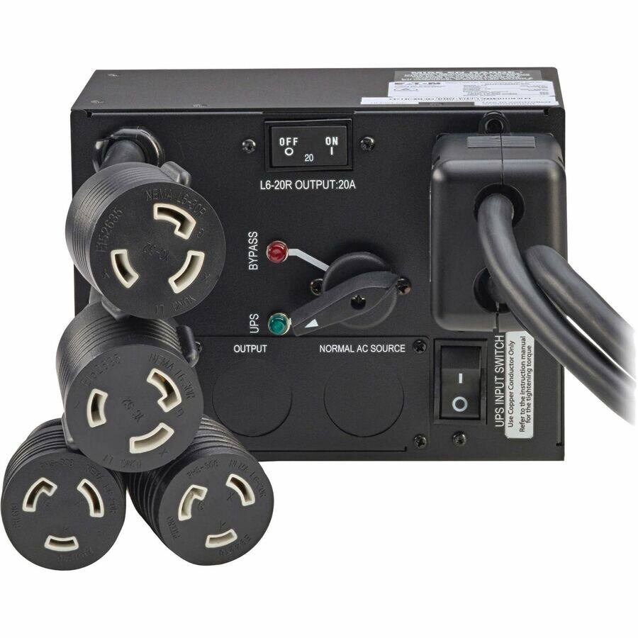 OFF O 20 ON I NENA L6-30 F152635 10-52 1 ENOs 12636 BEMA Te 2 L6-20R OUTPUT:20A BYPASS UPS OUTPUT NORMAL AC SOURCE I O SWITCH Only INPUT Conductor Copper UPS Use manual foeque instruction ightening othe to che 2 Refer tH0 300 n1 SAO 208-242  Le-Co: PRI EVAE