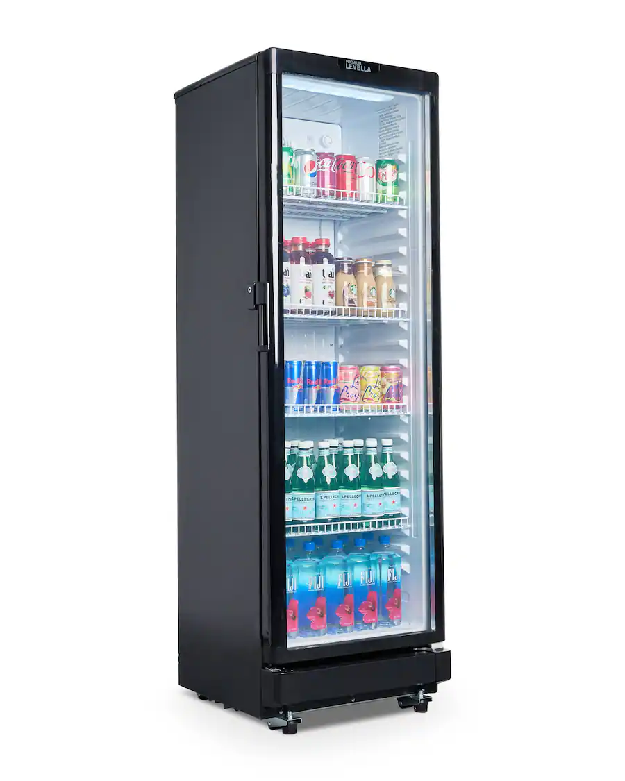 Premium Levella Single Door Display Refrigerator Black