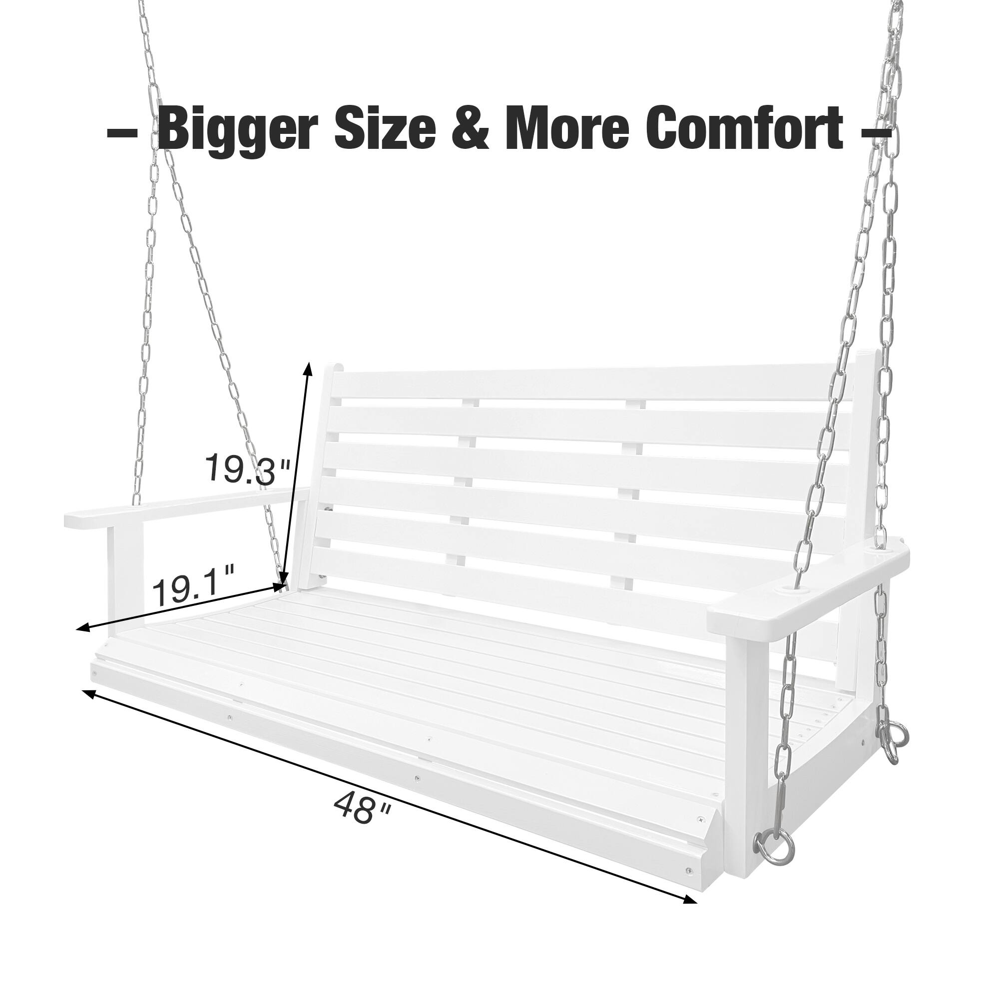 - Bigger Size & More Comfort
- 19.3" x 19.1" x 48"