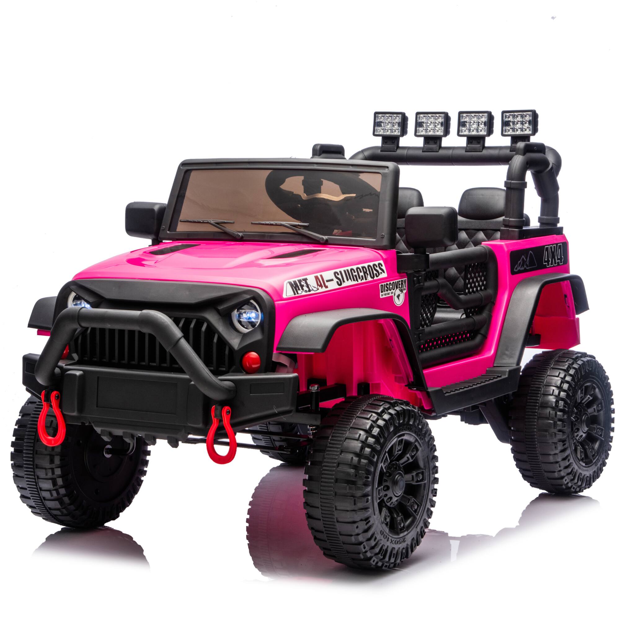 Front. ELEMENT ACE - 24V Children's Ride-On Vehicle with Parent Remote Control, 400W Motor, Four-Wheel Suspension, Speed Adjustment - Rose Pink.