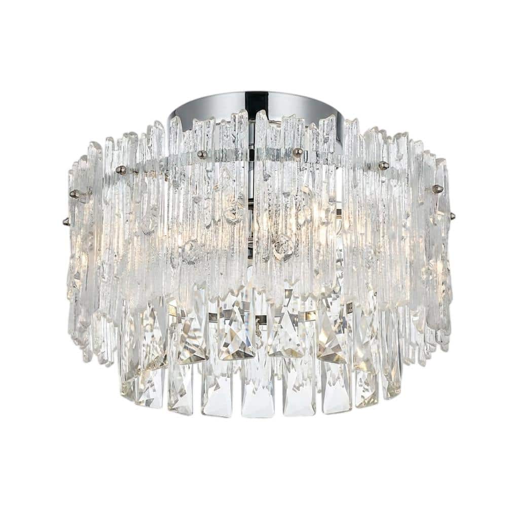 Elegant Lighting - Emilia 12 inch Flush Mount in Chrome - Chrome And Clear price history on PriceWatchPro