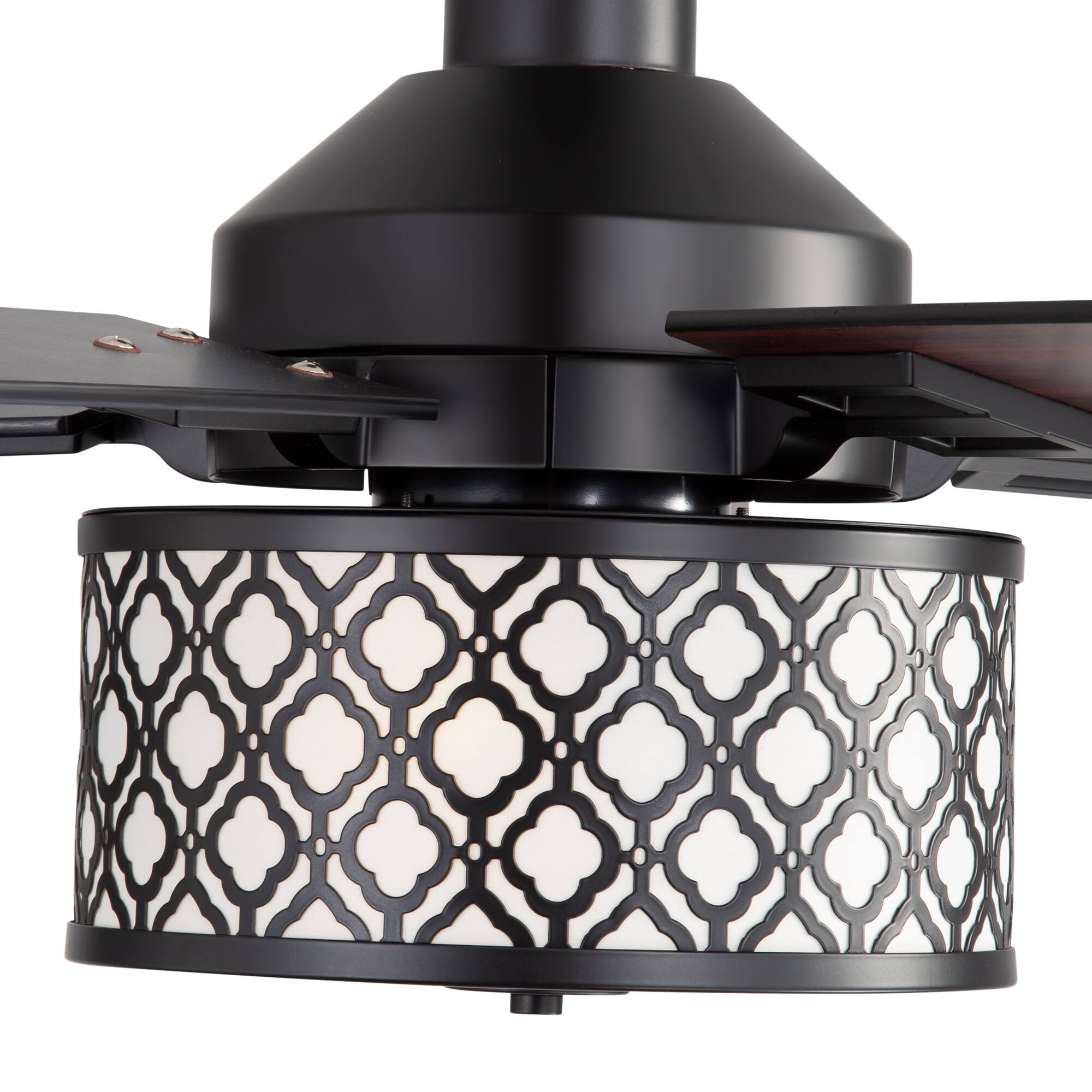 Alt View 9. Breezary - 52-Inch Ceiling Fan with Light Fixture, 5 Reversible Plywood Blades, DC Remote Control, 5/10-Inch Downrods, Indoor Use - Matte Black and Walnut.