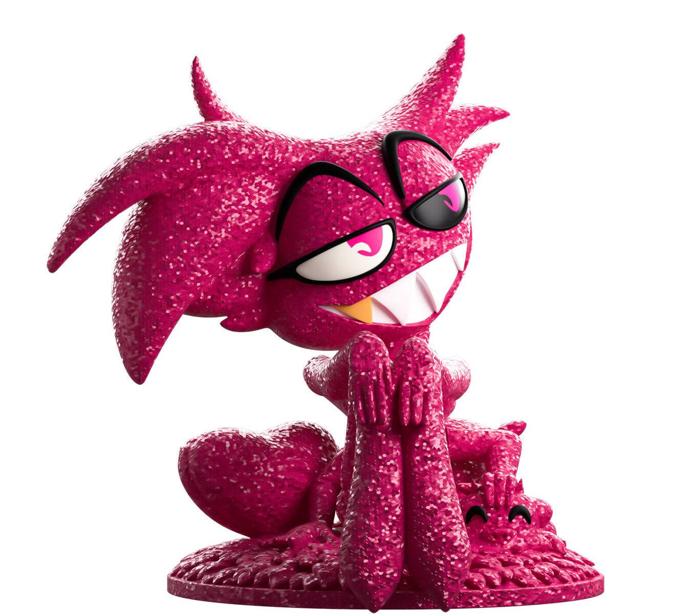 Alt View 2. Youtooz - Hazbin Hotel: Glitter Angel Dust Vinyl Figure #15 Shopverse Exclusive.