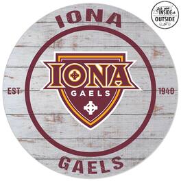 Jardine - Iona University Gaels 20'' x 20'' Indoor/Outdoor Weathered Circle Sign - White