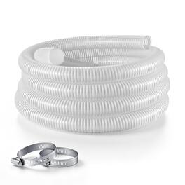 VEVOR - Suction Hose 2" x 25 ft Heavy Duty PVC Suction Pump Hose Assembly, for Swimming Pools Trash Pump, Water Transfer - White