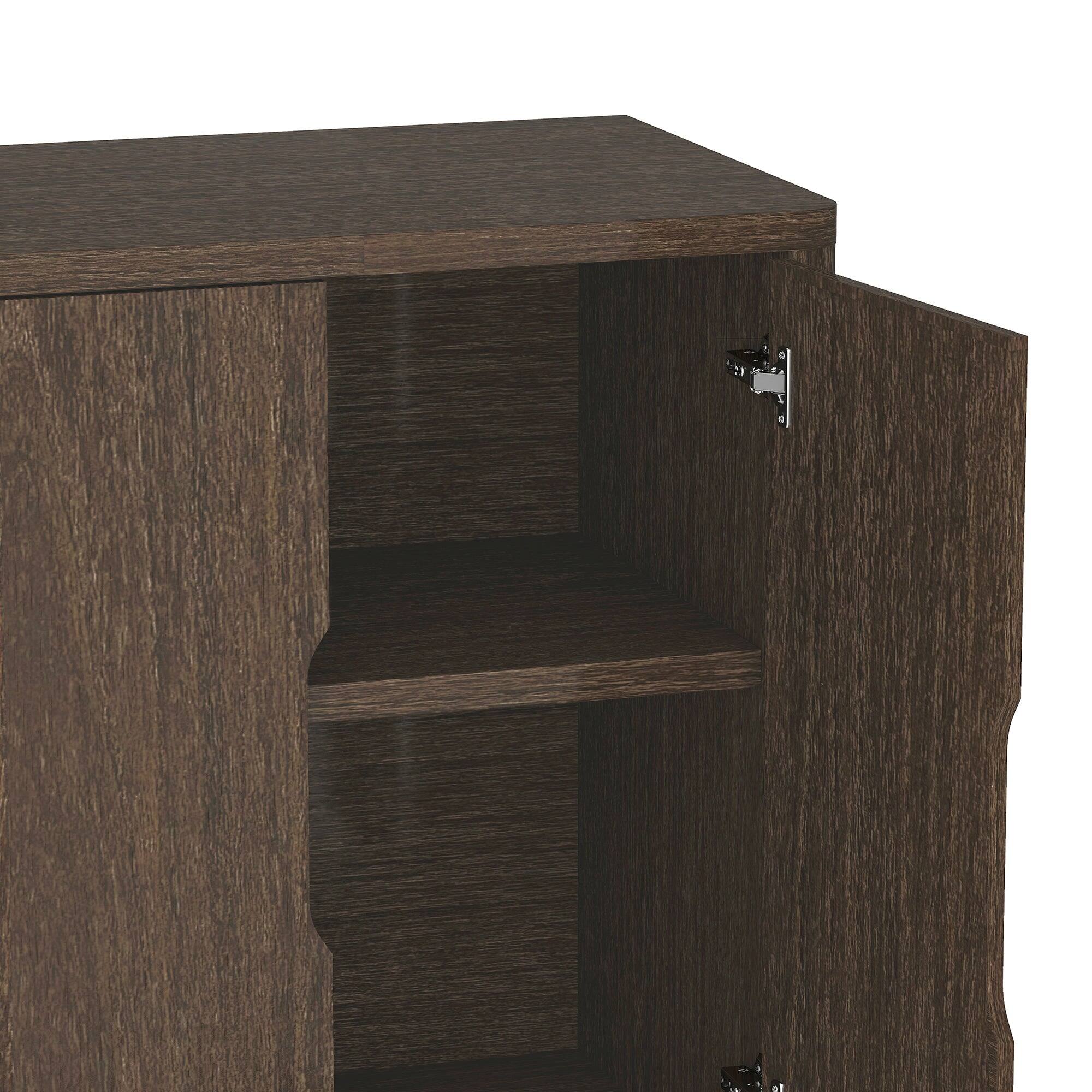 Alt View 2. Manhattan Comfort - Rivington Modern 60" Sideboard - Walnut.