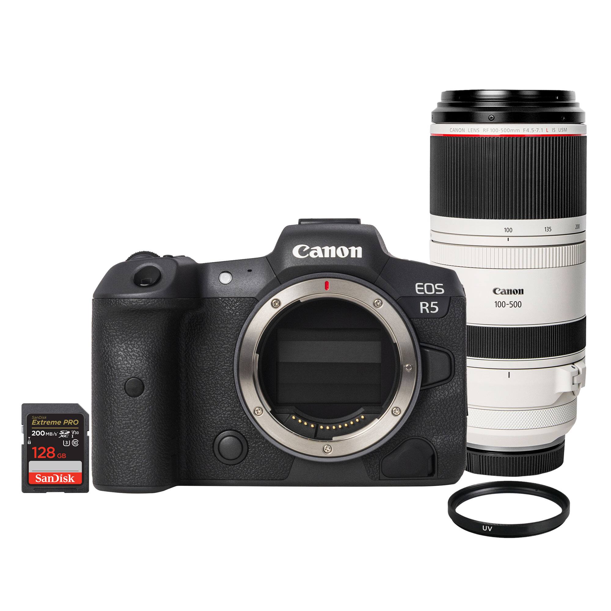 CANON LENS DE 100-500mm 74.5-7.1 a 1 USM  
Canon EOS R5  
Canon 100-500  
Saccio Extreme PRO 200 H N YM a wa D  
128 GB SanDisk UV