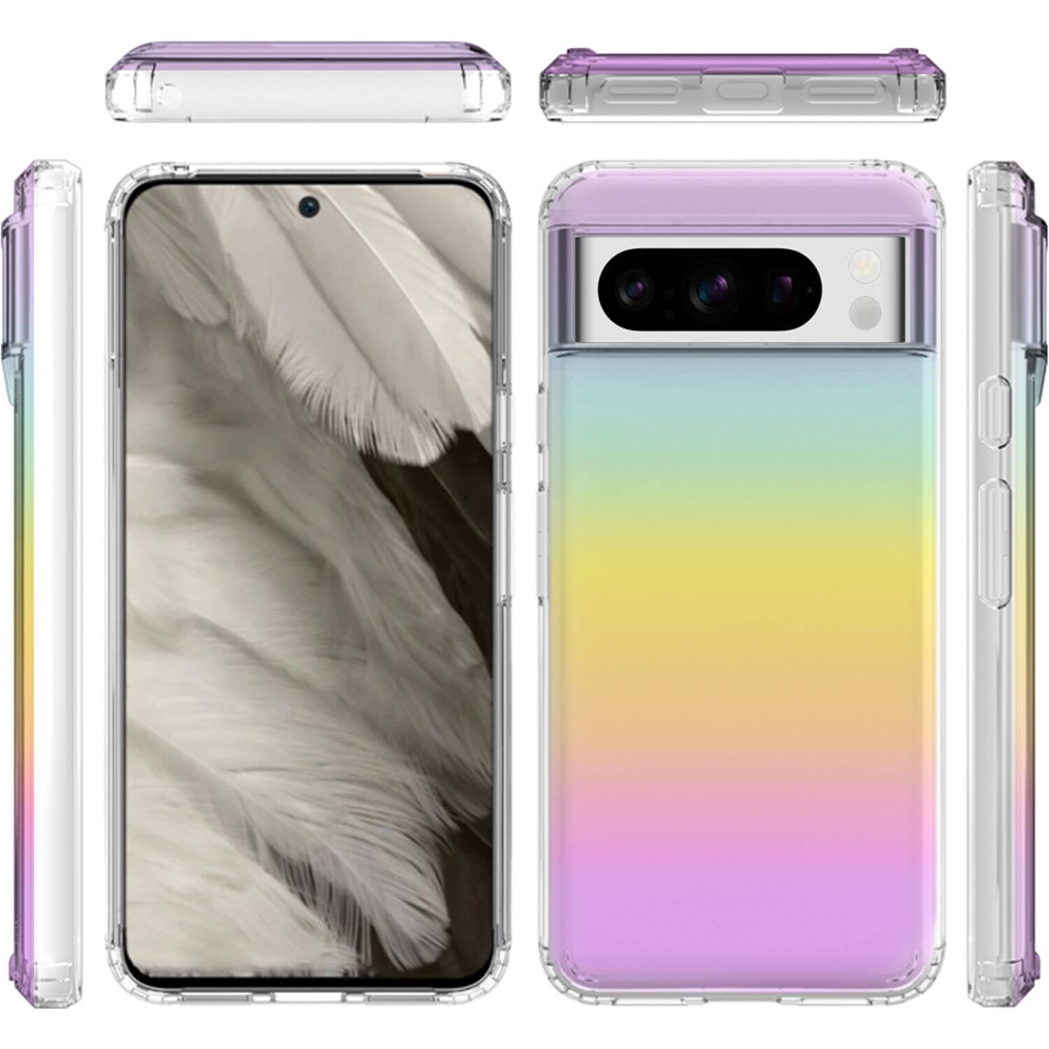 Alt View 12. SaharaCase - Hybrid-Flex Hard Shell Series Case for Google Pixel 8 Pro - Transparent Gradient.