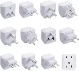 Ceptics - World Travel Adapter Set - 2 in 1 USA to Europe, Asia, Africa, India, Japan, Australia, Brazil, China, Israel and more - White