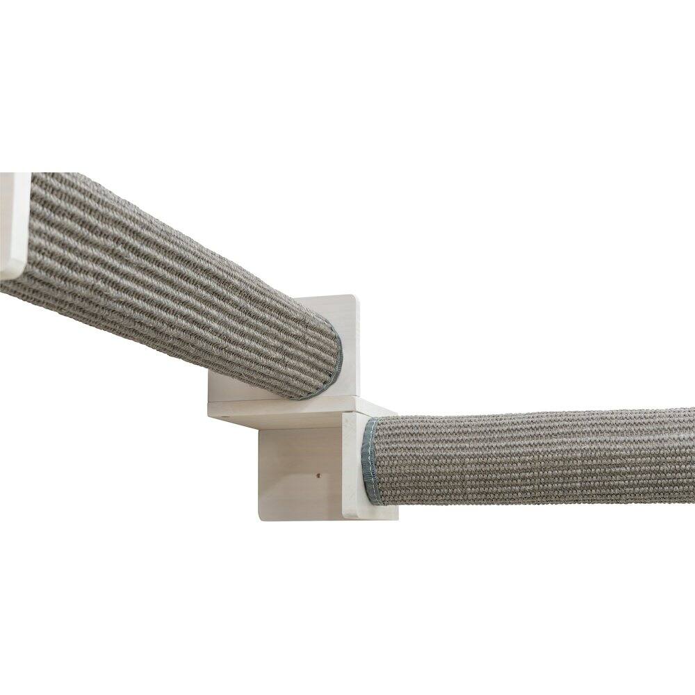 Alt View 3. TRIXIE - Wall Set 5 Wall Mounted Cat Perch System with 2 Scratching Posts for Corners - White/Gray.