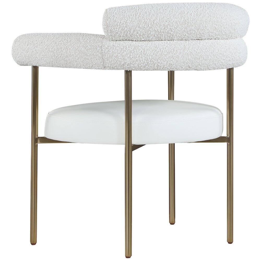 Alt View 4. Meridian Furniture - Blake Cream Vegan Leather / Boucle Fabric Dining Chair, Set of 2 - Beige.